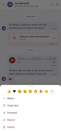 Reply, forward, delete